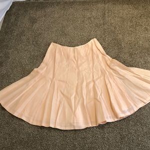Vintage Ralph Lauren Green Tag Light Pink Skirt Size 12 Linen & Cotton